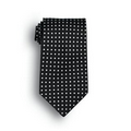 Black Newport Polka Dot Wet Dyed Polyester Tie